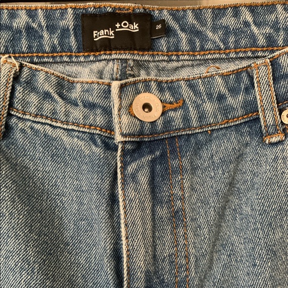 Frank & Oak Cropped High-Waisted Jeans w Raw Hem - Picture 4 of 5